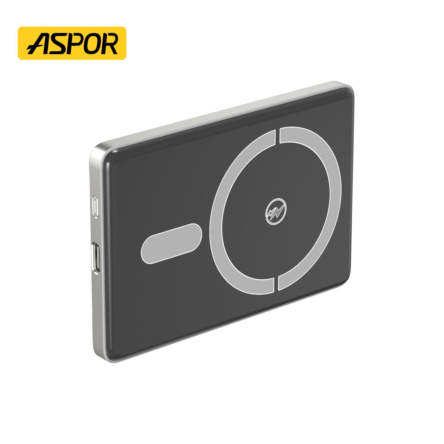 ASPOR A382 Mini Magnetic Wireless Power Bank 10000mAh – 15W Wireless / 20W PD Fast Charging